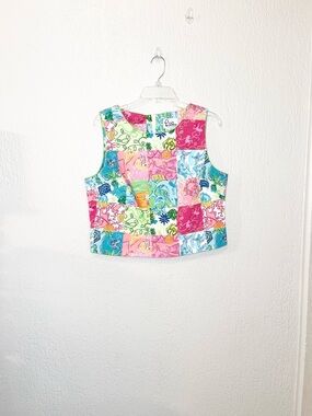 Lilly Pulitzer Patchwork Print Crop Top multicolor/ SZ- 12